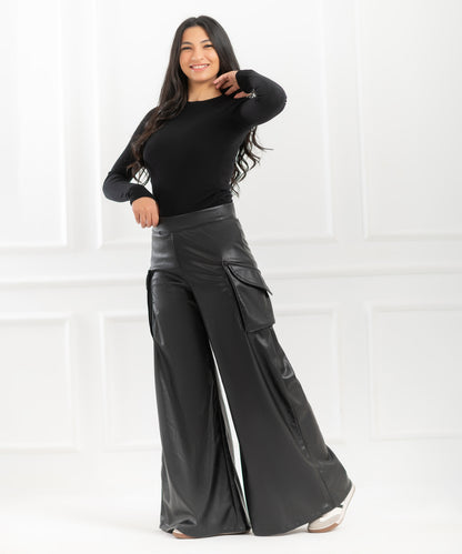 Grain Leather Pants